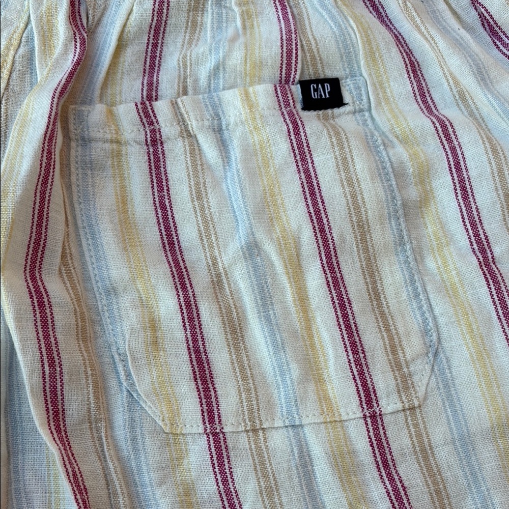NWT GAP High Waist XL Shorts in Linen/Rayon blend Cream w/ Stripes. Summer cool! - Picture 7 of 16